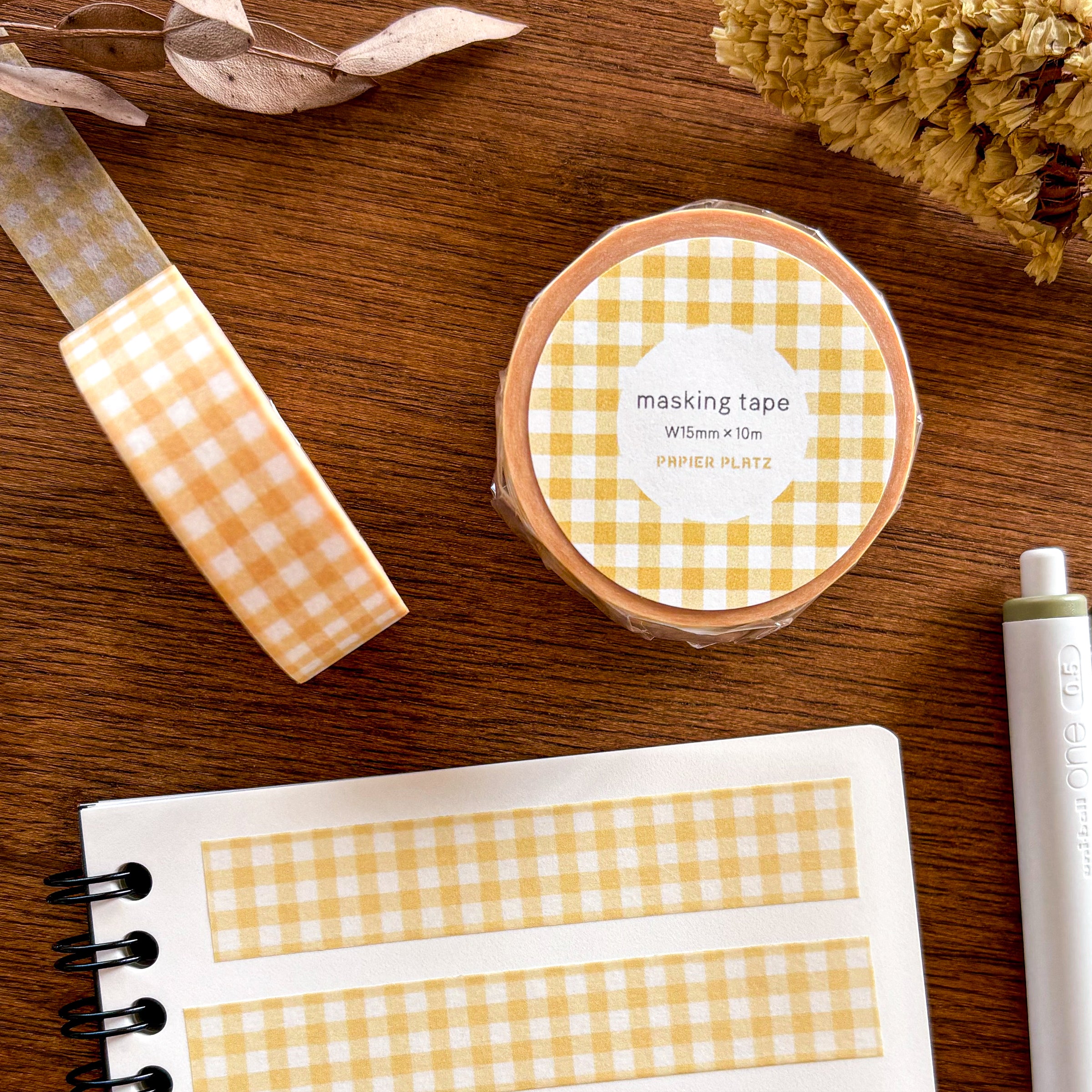 Papier Platz / Washi Tape - Checkered (yellow)