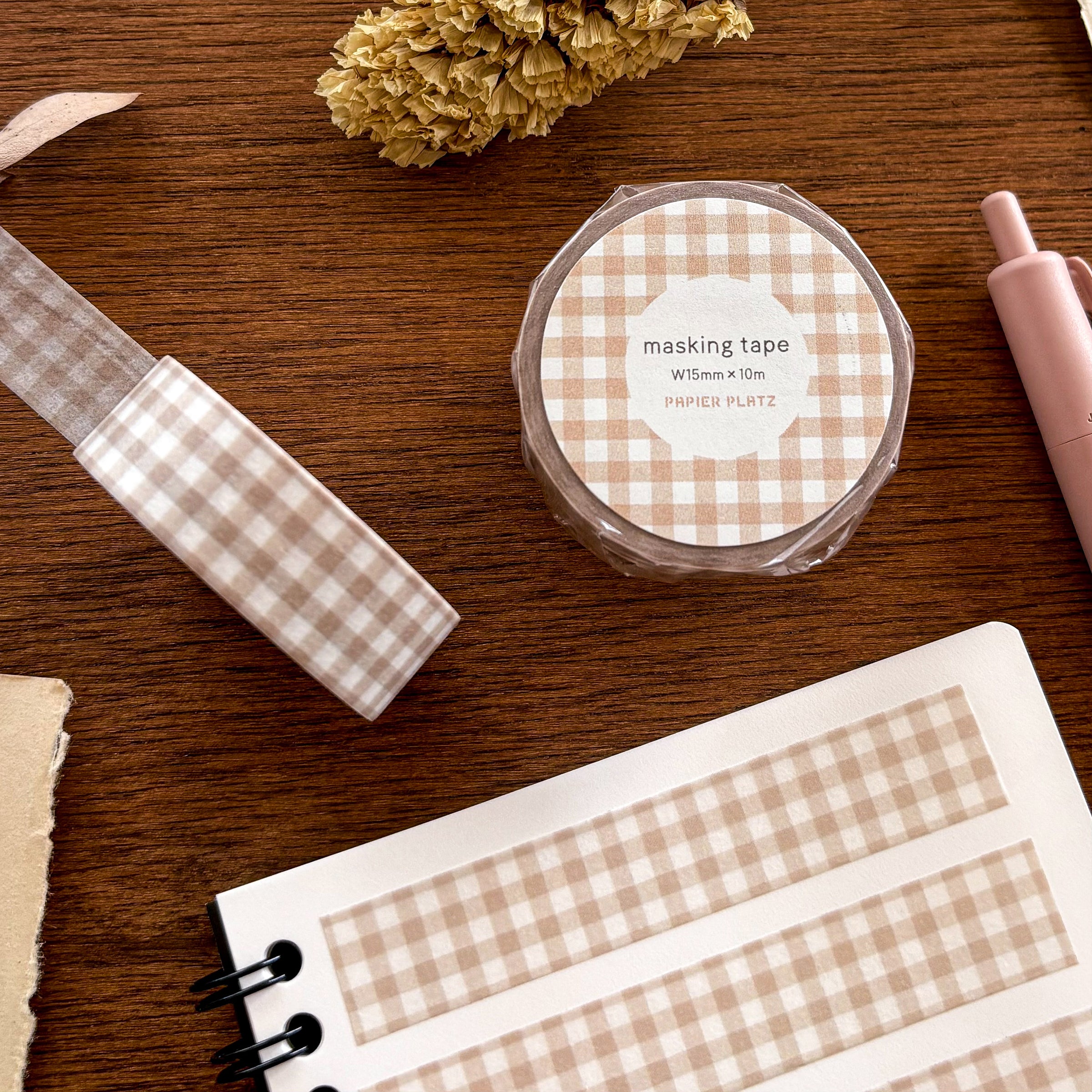 Papier Platz / Washi Tape - Checkered (brown)