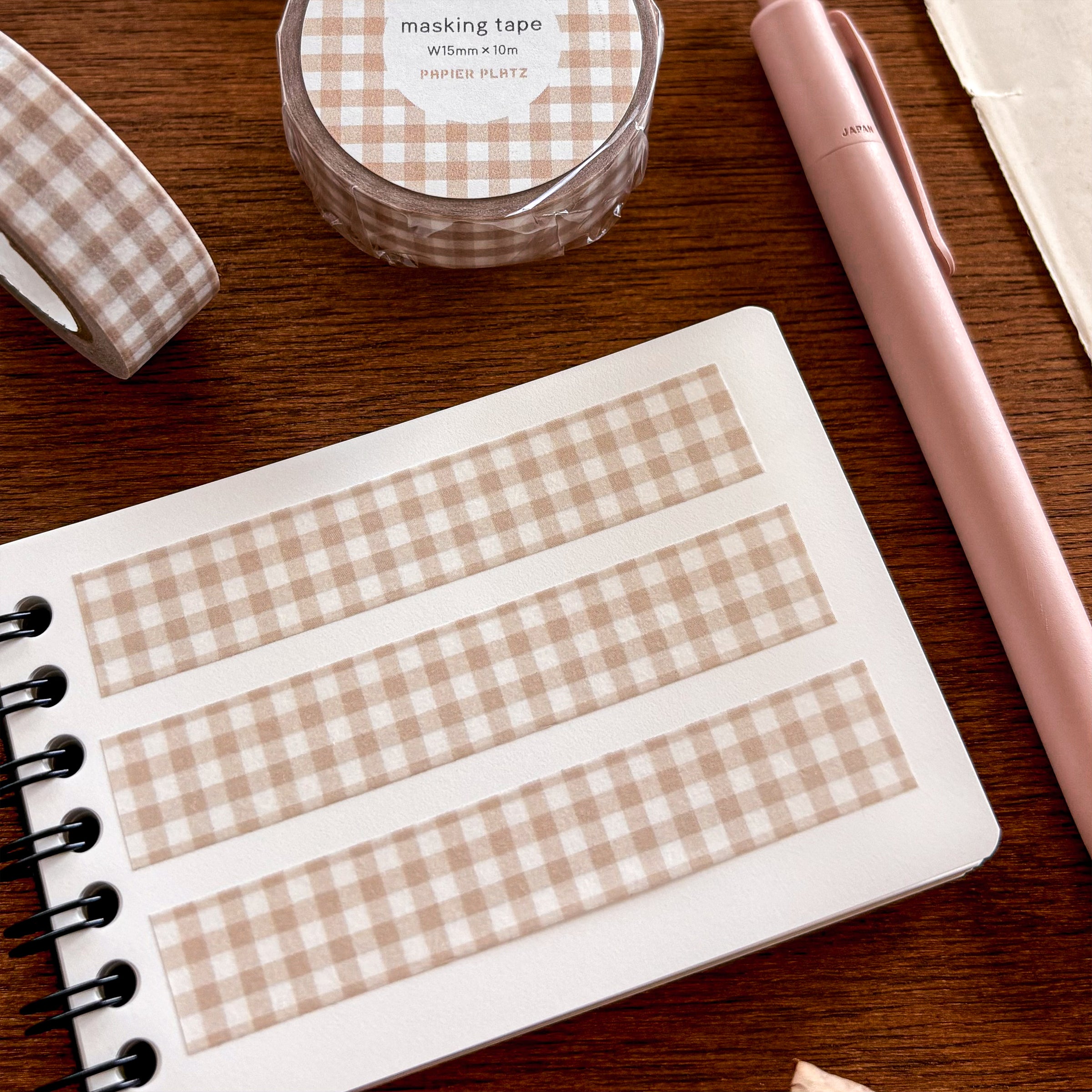 Papier Platz / Washi Tape - Checkered (brown)