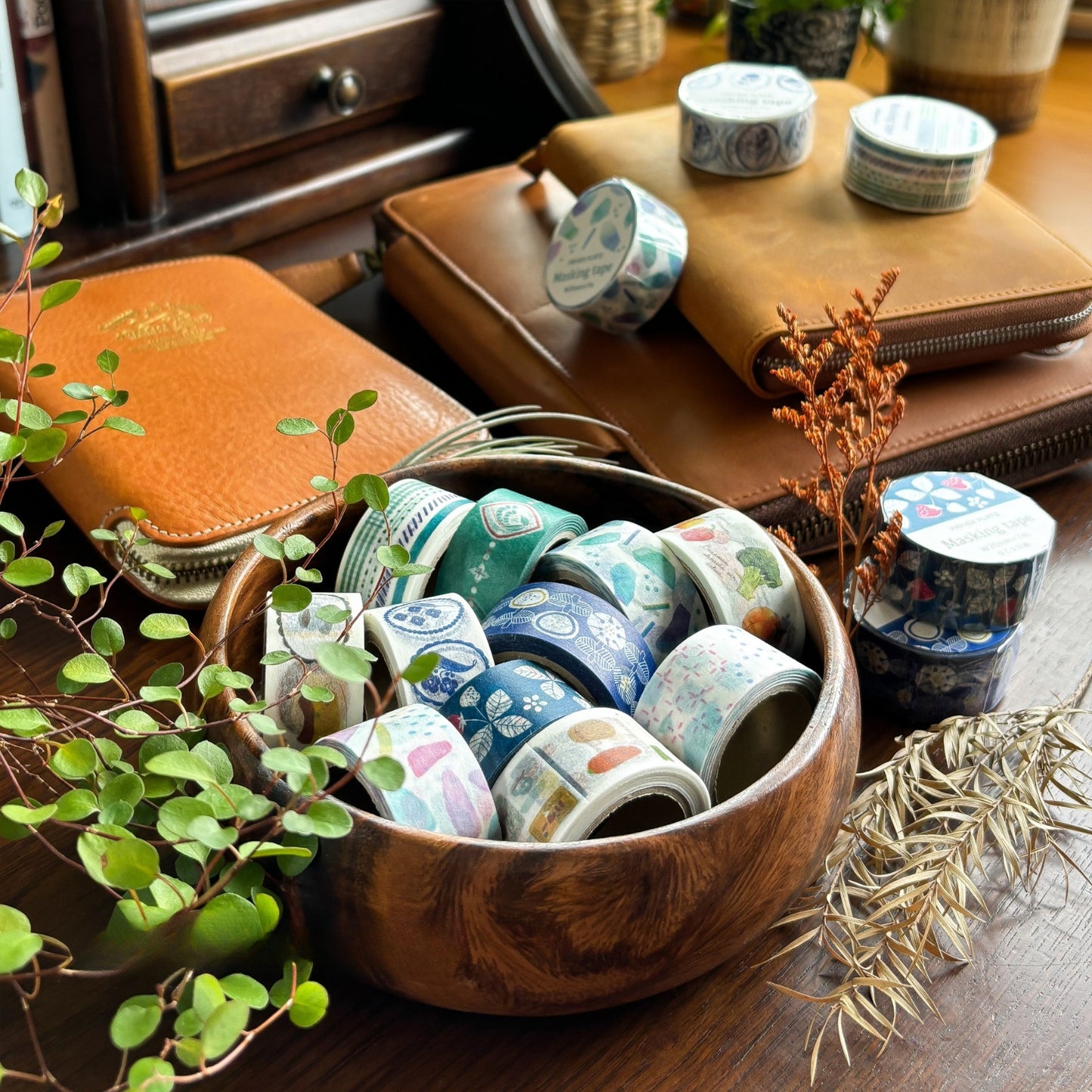 Kurogoma Washi Tape - Blue Bloom