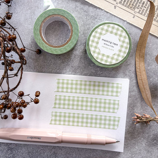 Washi Tape - Checkered (lettuce green)