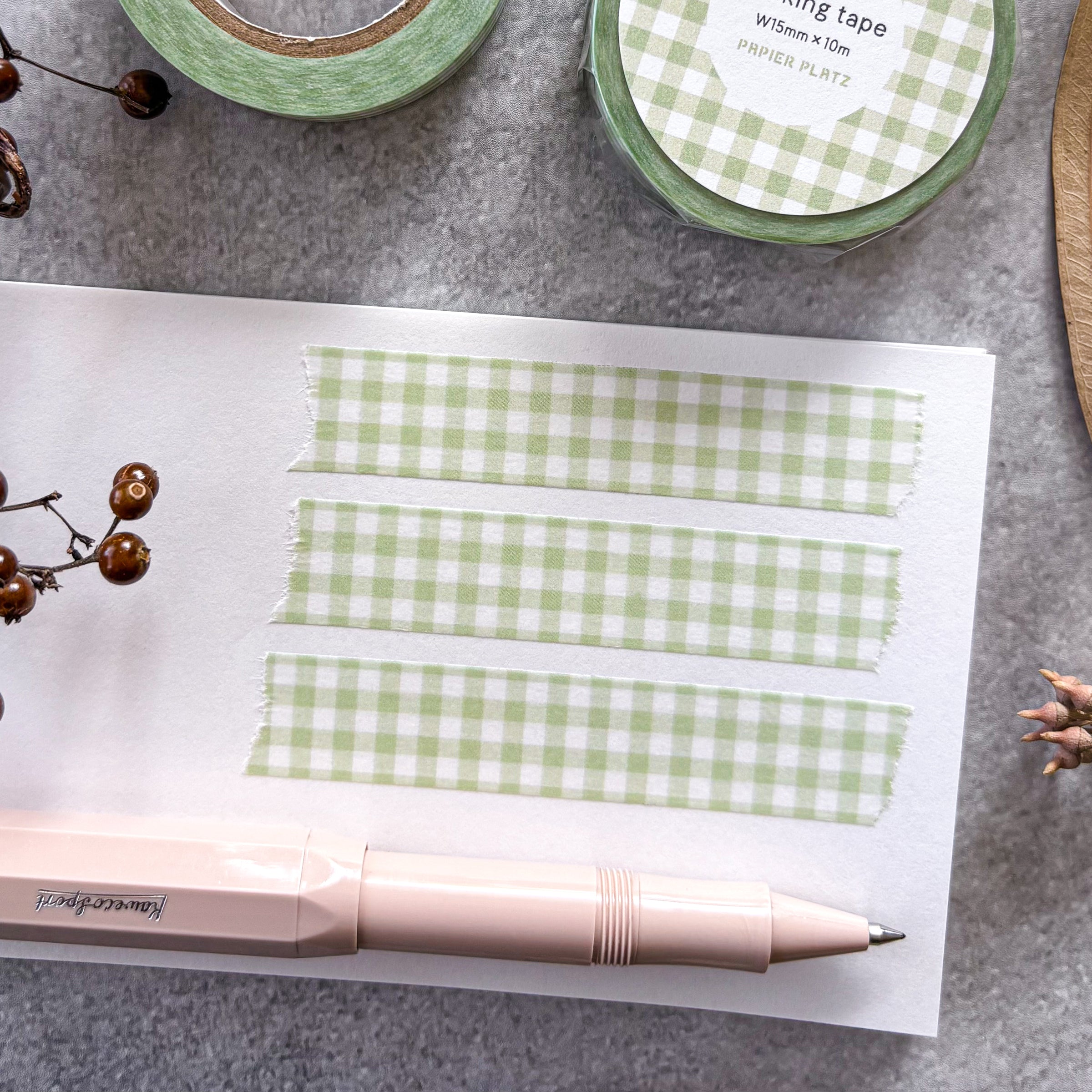 Papier Platz / Washi Tape - Checkered (lettuce green)