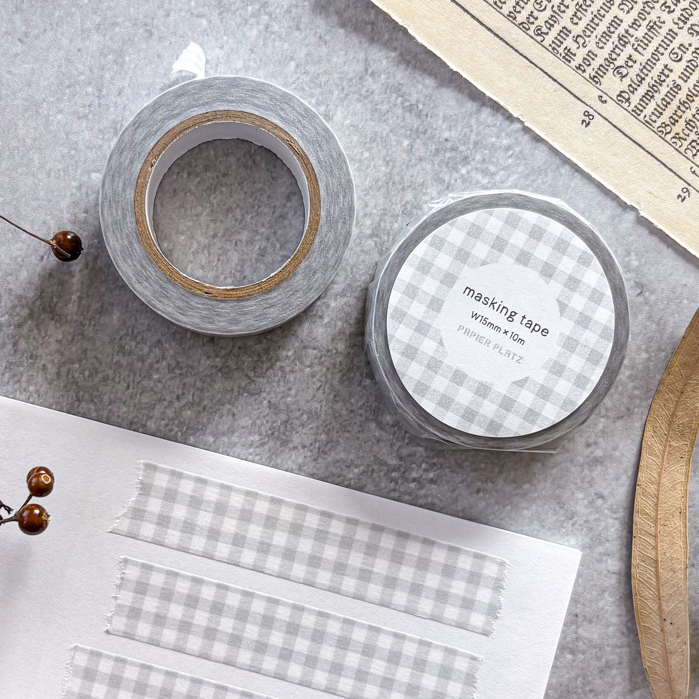 Papier Platz / Washi Tape - Checkered (gray)