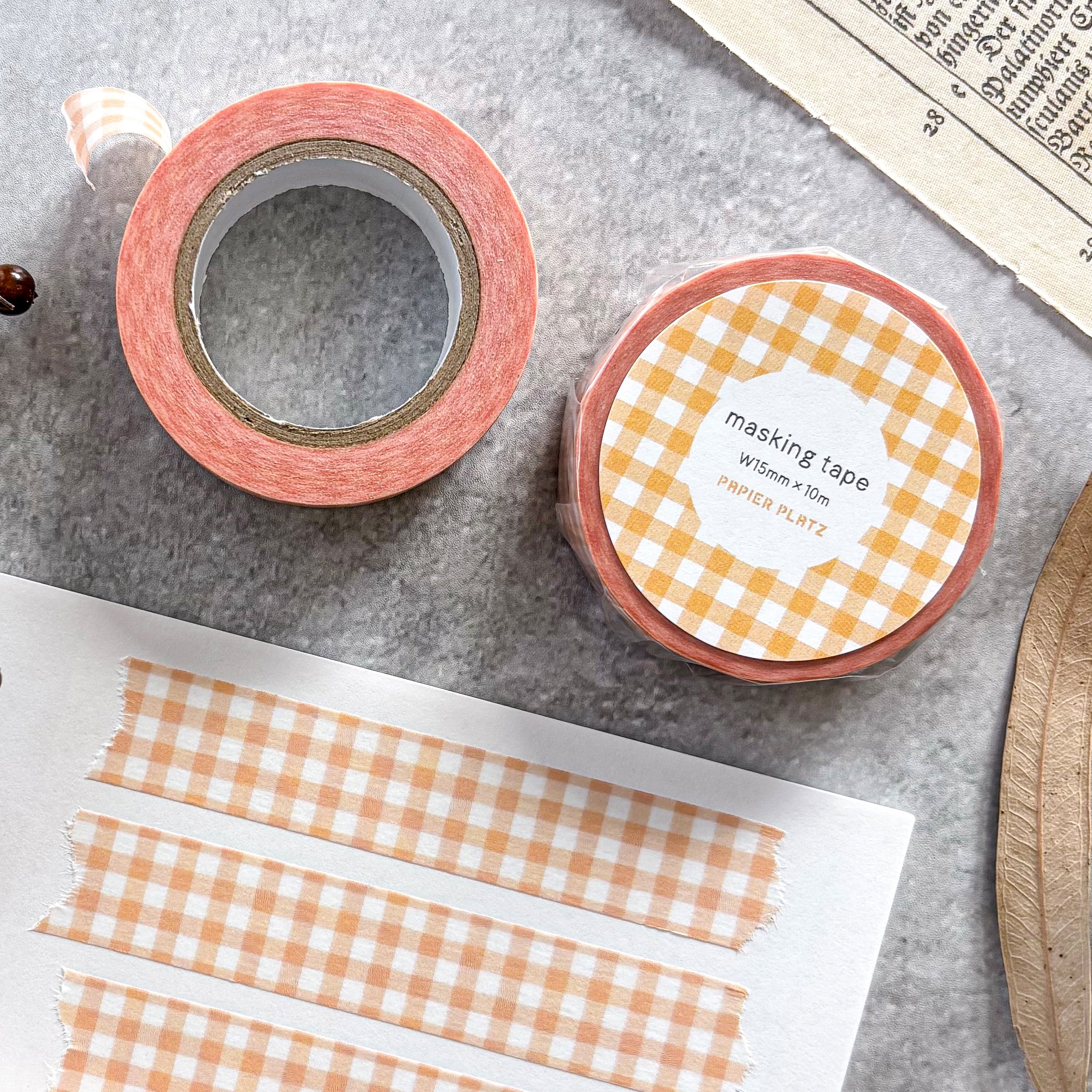Papier Platz / Washi Tape - Checkered (orange)