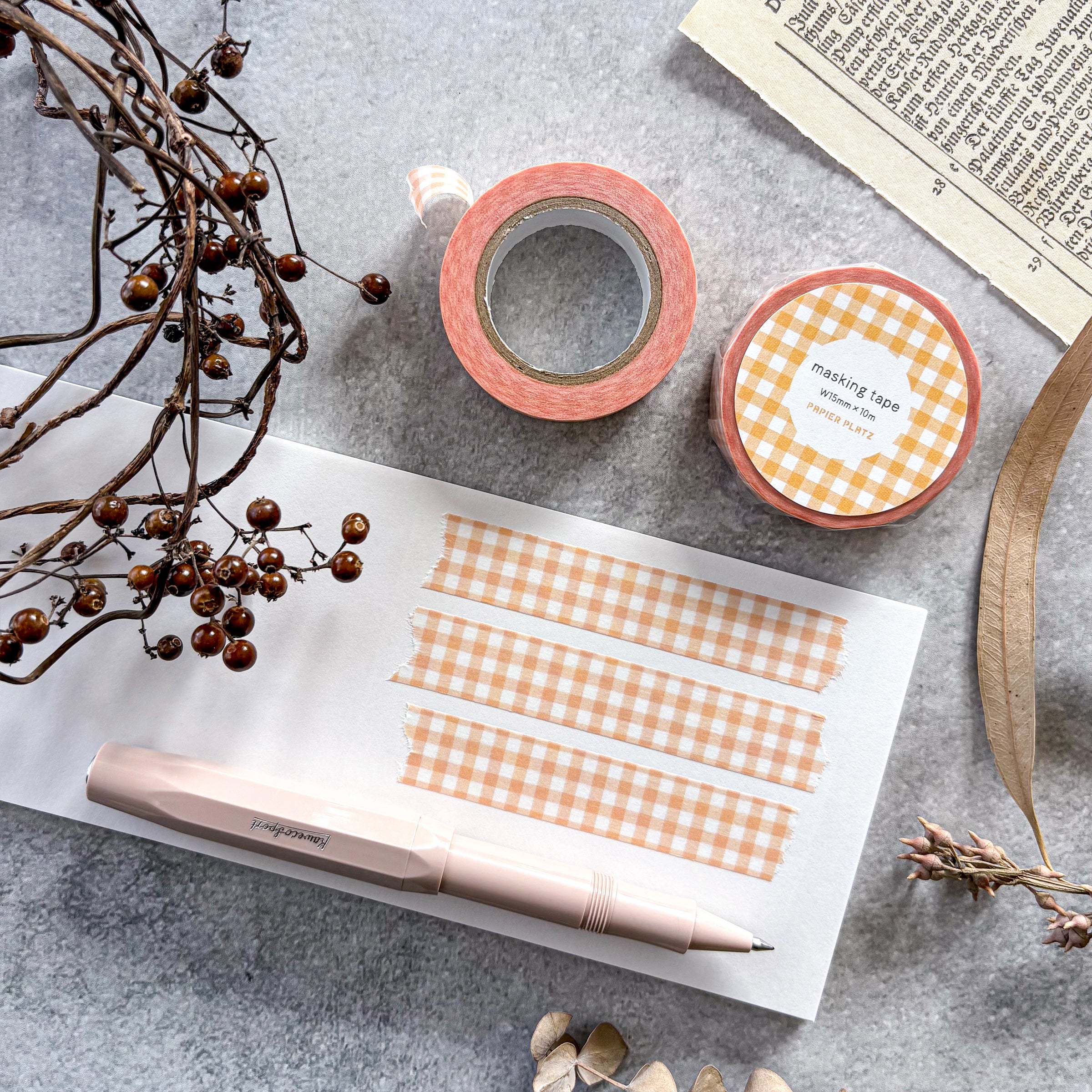 Papier Platz / Washi Tape - Checkered (orange)