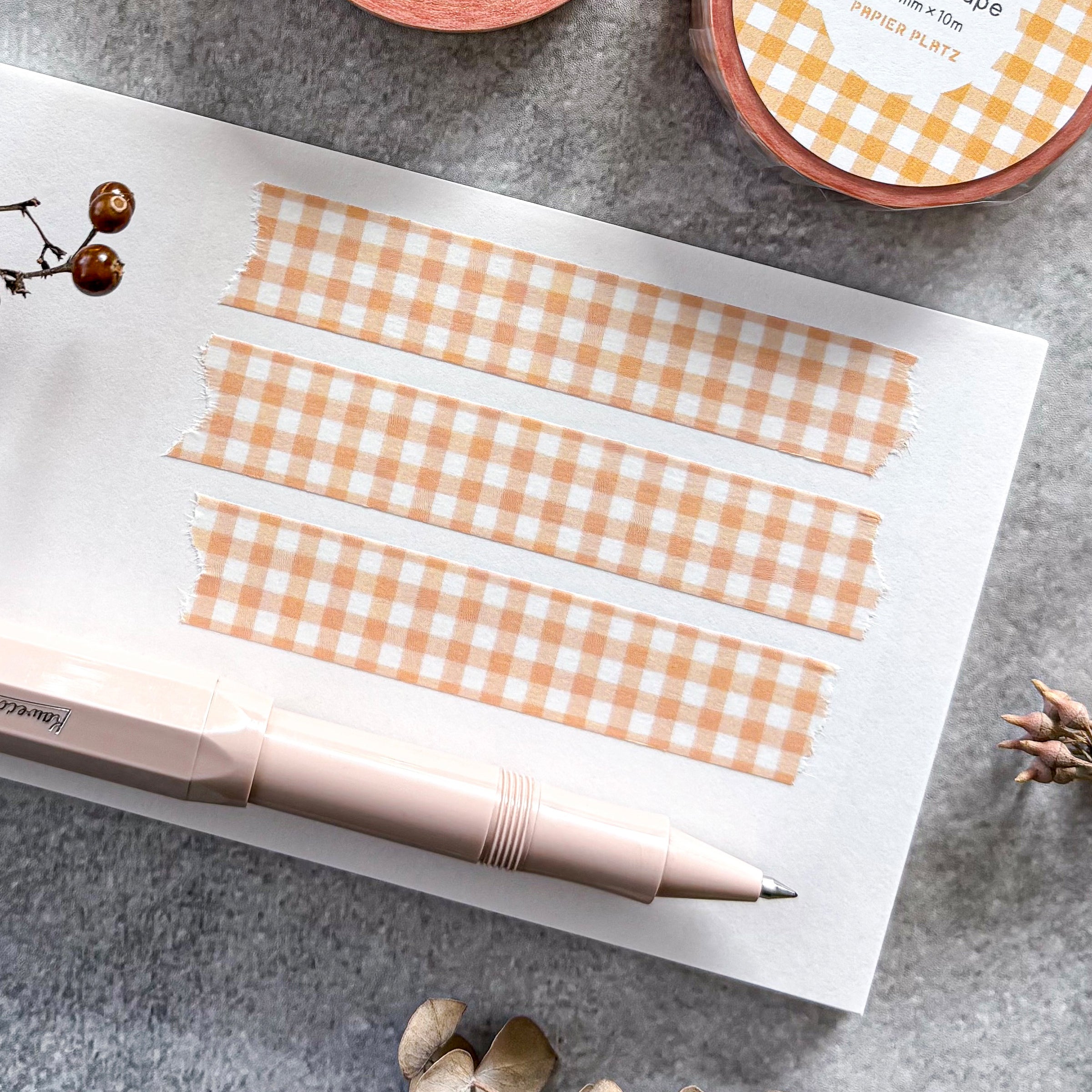 Papier Platz / Washi Tape - Checkered (orange)
