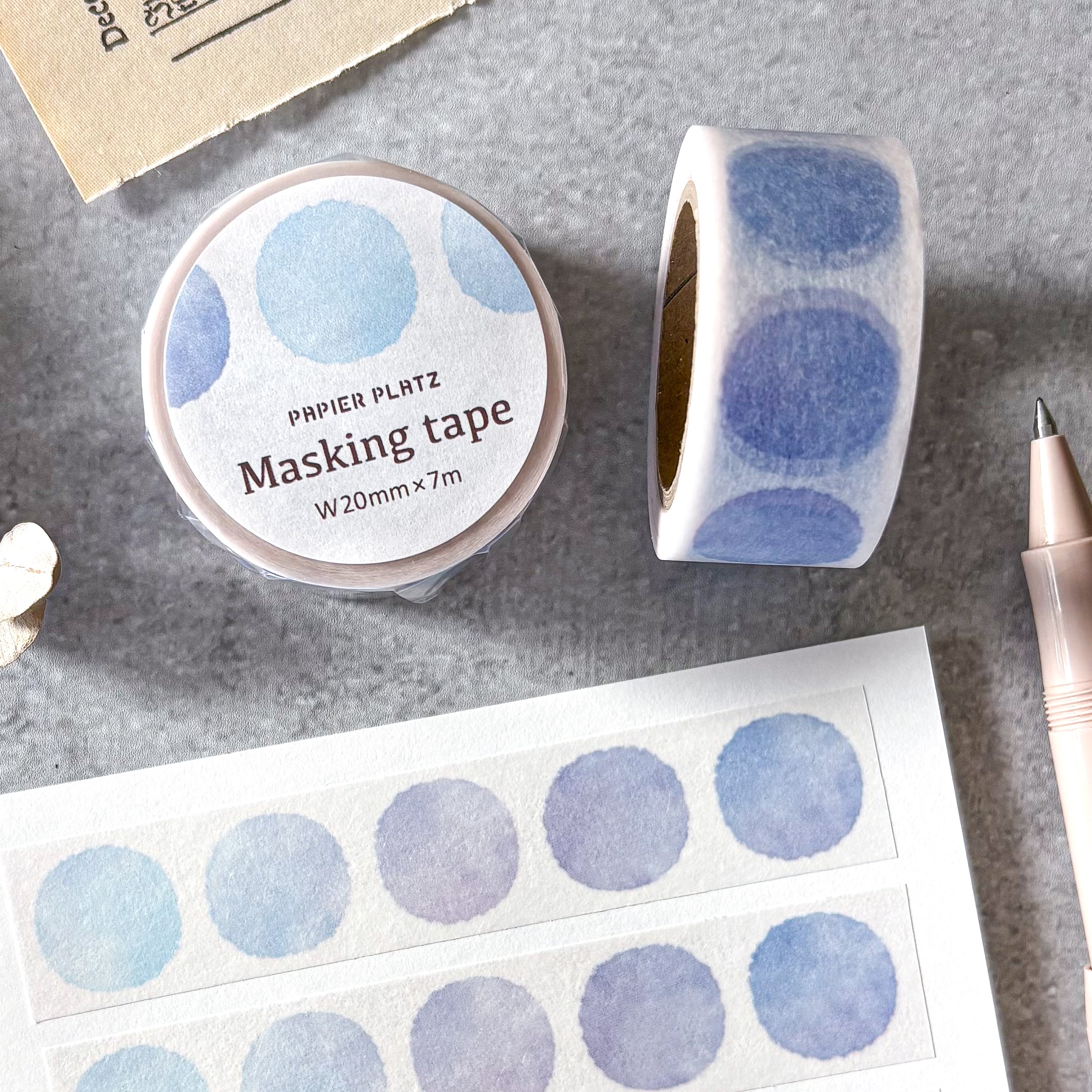 Papier Platz / Washi Tape - Watercolor Dot (blue)