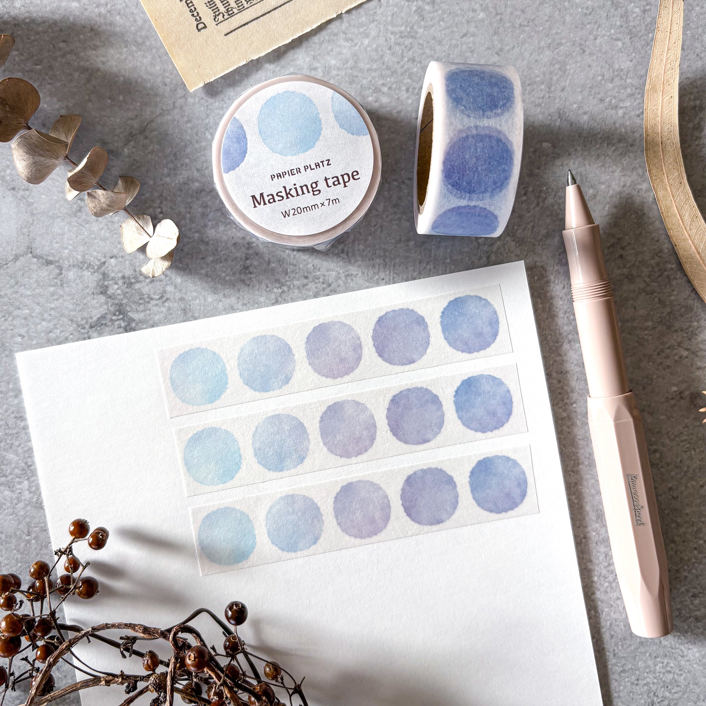 Papier Platz / Washi Tape - Watercolor Dot (blue)
