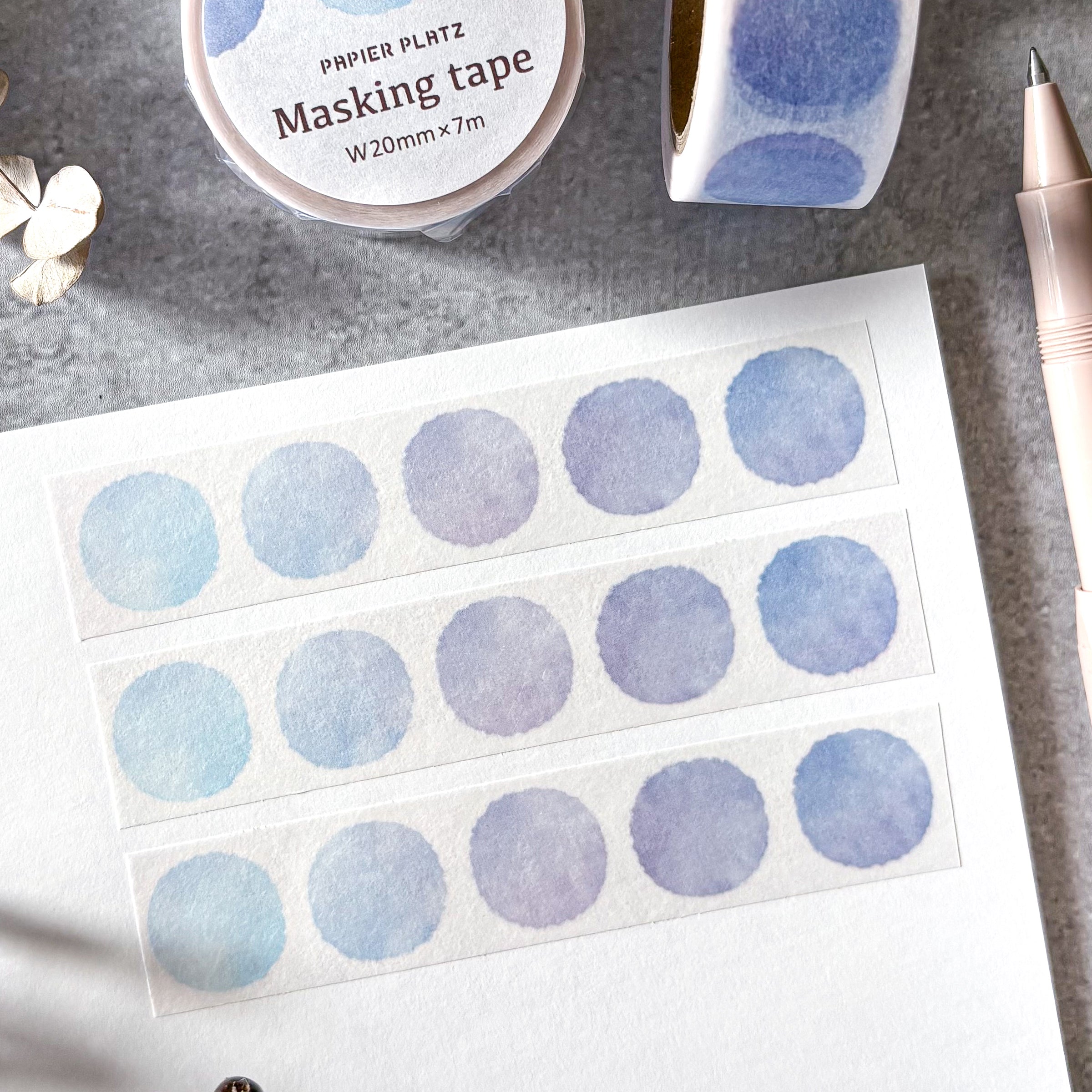 Papier Platz / Washi Tape - Watercolor Dot (blue)