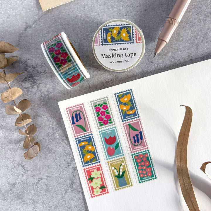 Washi Tape - Flower Stamps