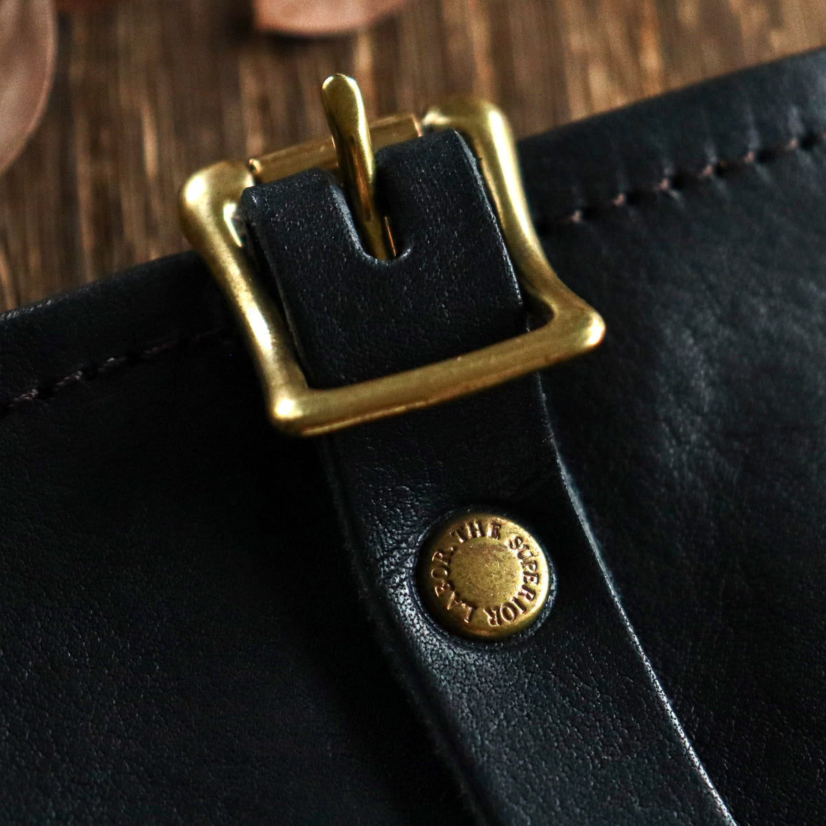 Last Stock / The Superior Labor / Leather Roll Pen Case - Black