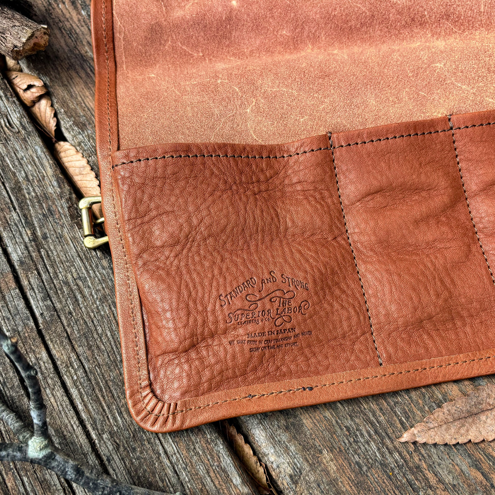 The Superior Labor Leather Roll Pen Case Brown – Cute Things