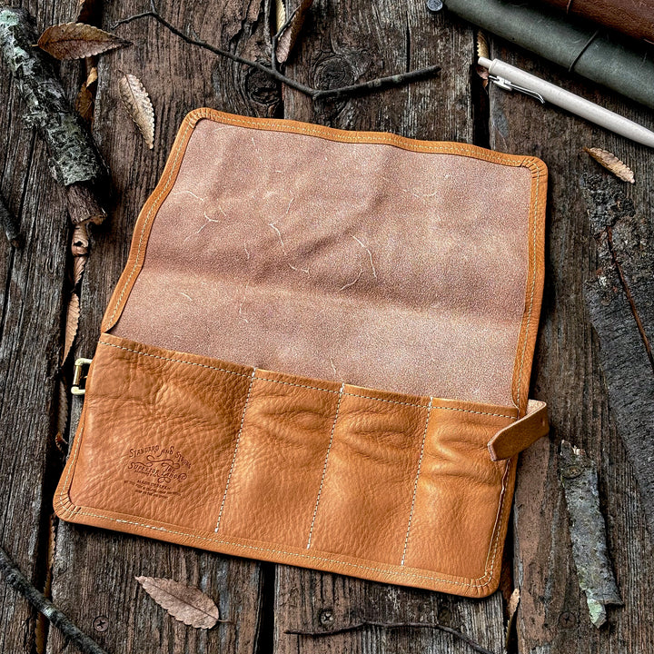 The Superior Labor Leather Roll Pen Case - Natural