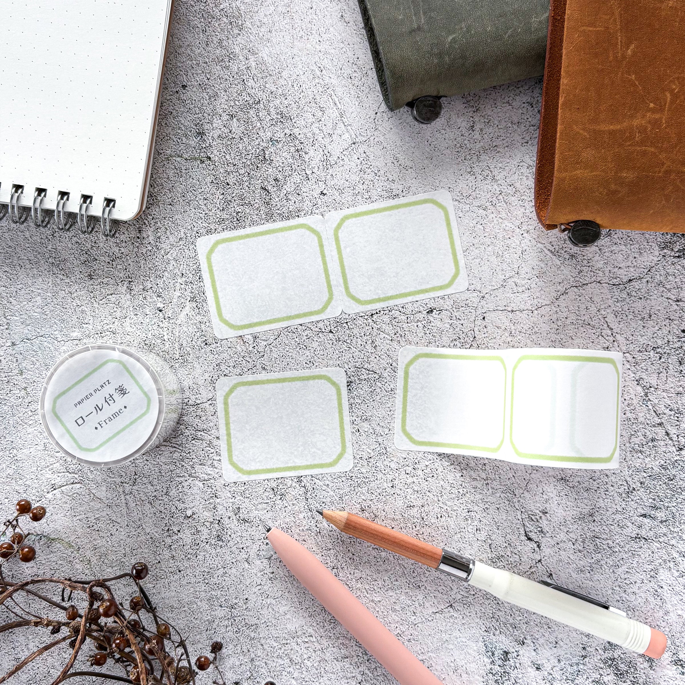 Papier Platz / Roll Sticky Note - Green Frames