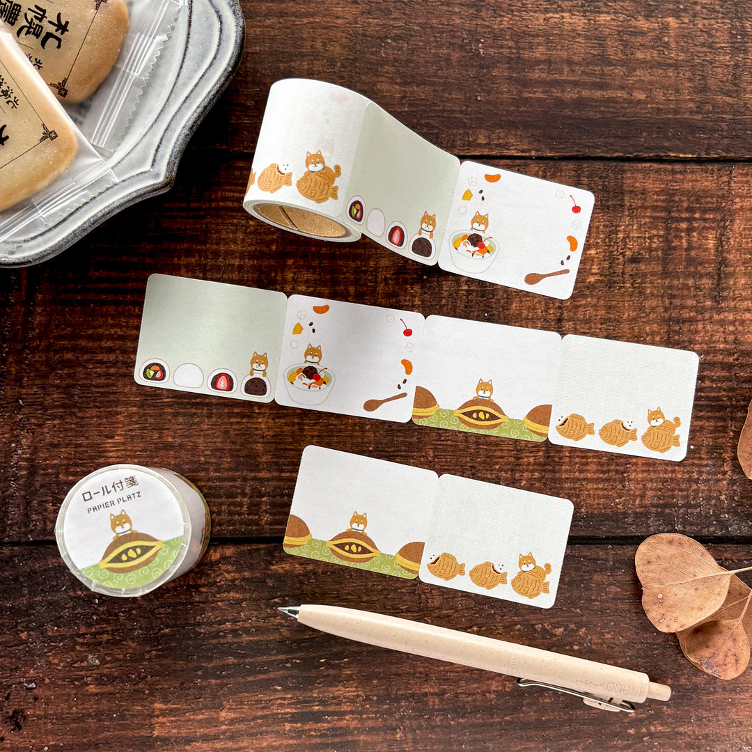 Roll Sticky Notes - Shiba Inu Loves Japanese Sweets