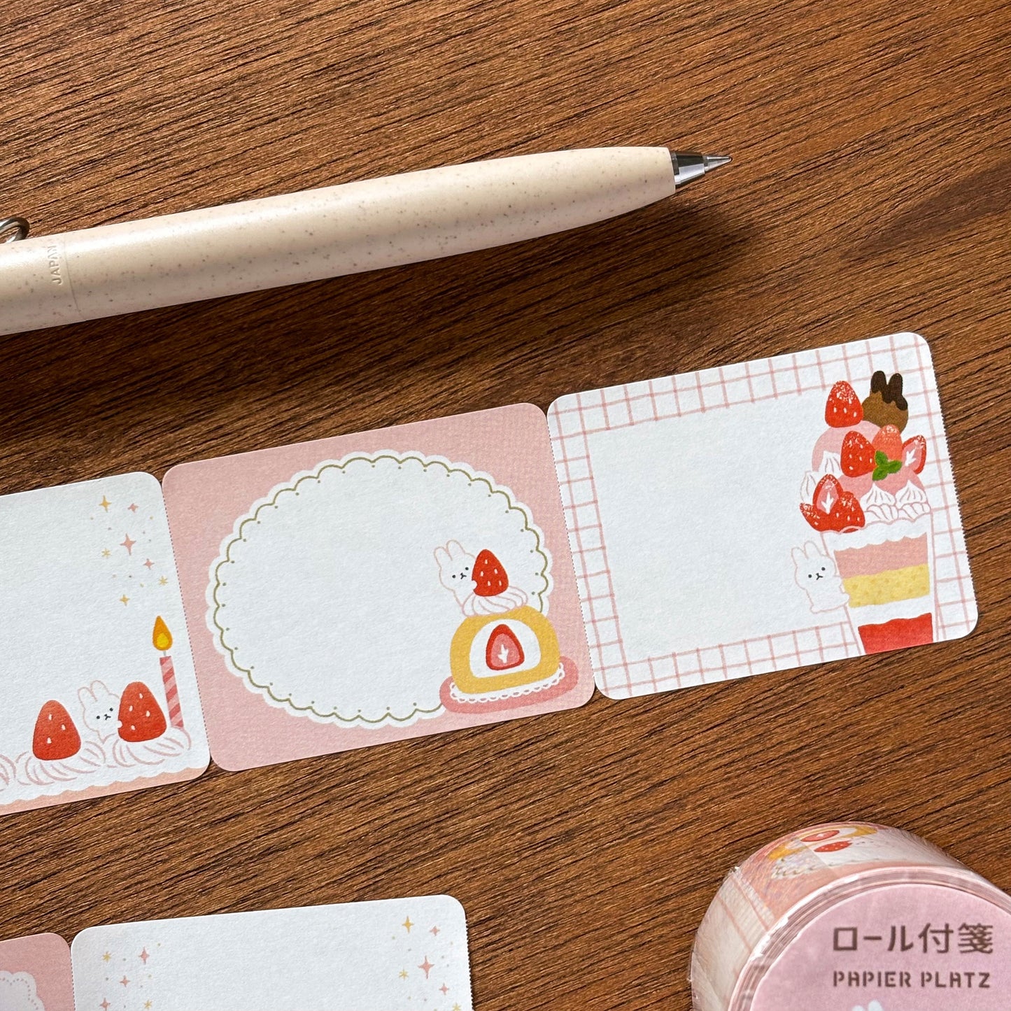 Papier Platz / Roll Sticky Note - Bunny's Starwberry Sweets