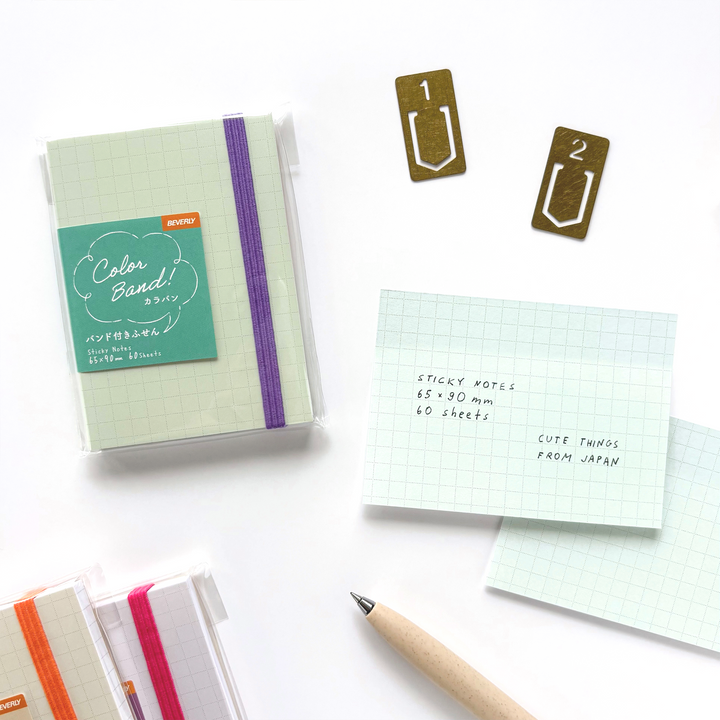 Color Band Sticky Notes - Green x Purple