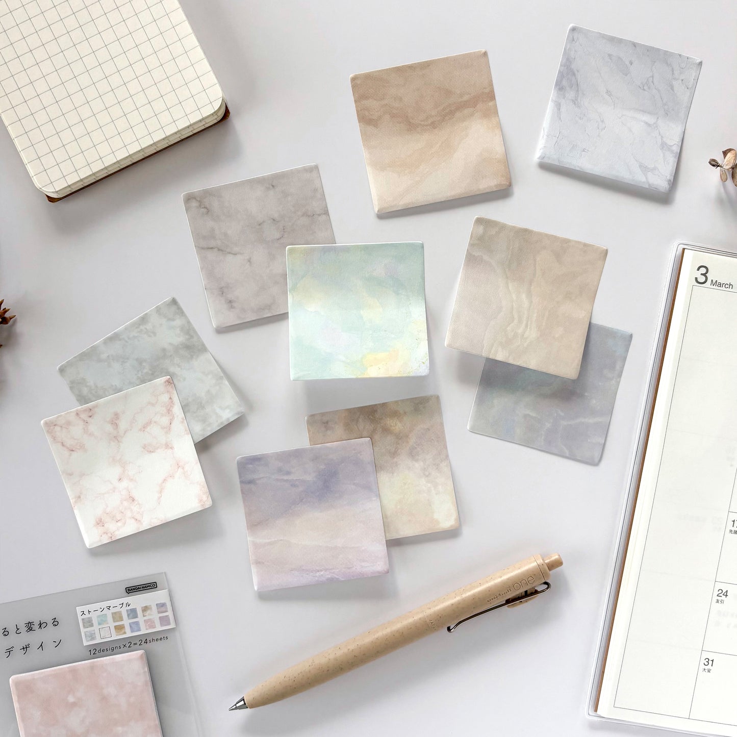 12 Design Sticky Note - Marble