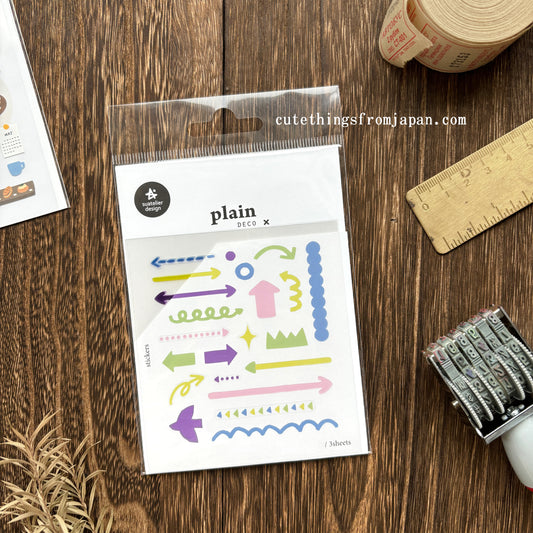 Plain Deco Stickers (3 sheets)  - Plain #73