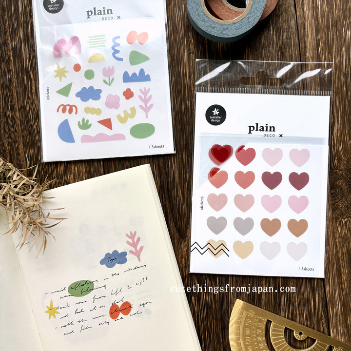 Plain Deco Stickers (3 sheets)  - Plain #72