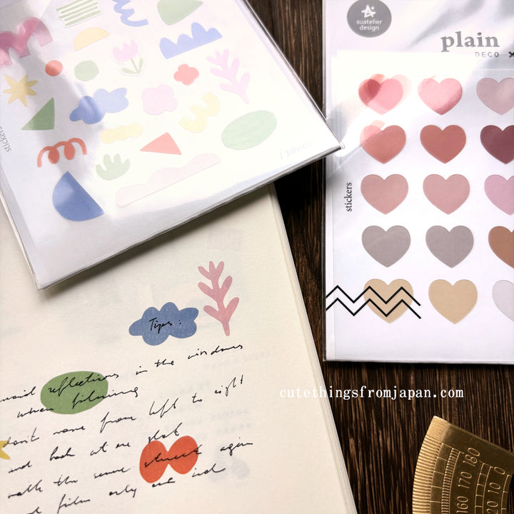 Plain Deco Stickers (3 sheets)  - Plain #53