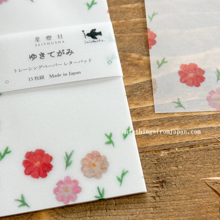 Tracing Paper Pad - Red Flowers