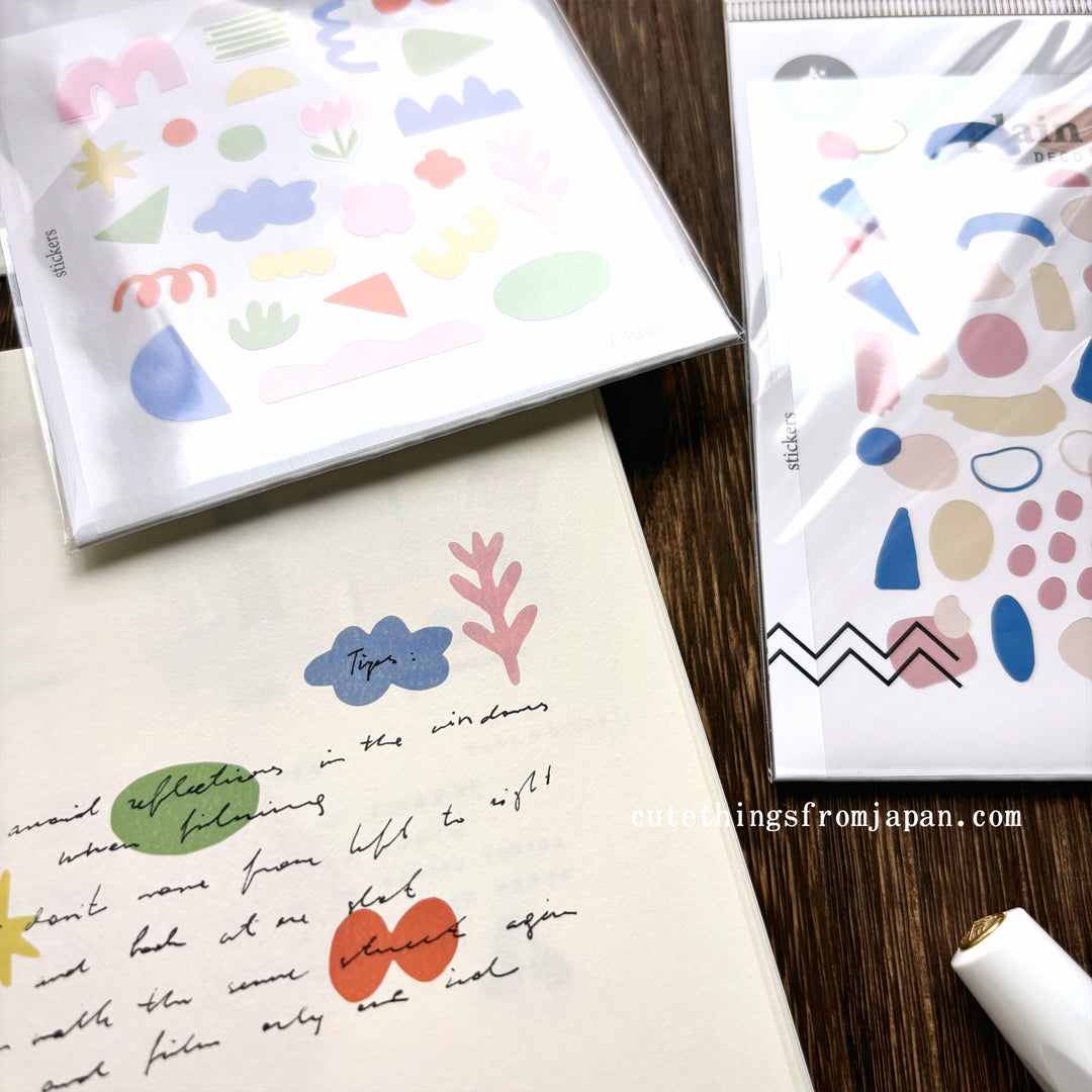 Plain Deco Stickers (3 sheets)  - Plain #18