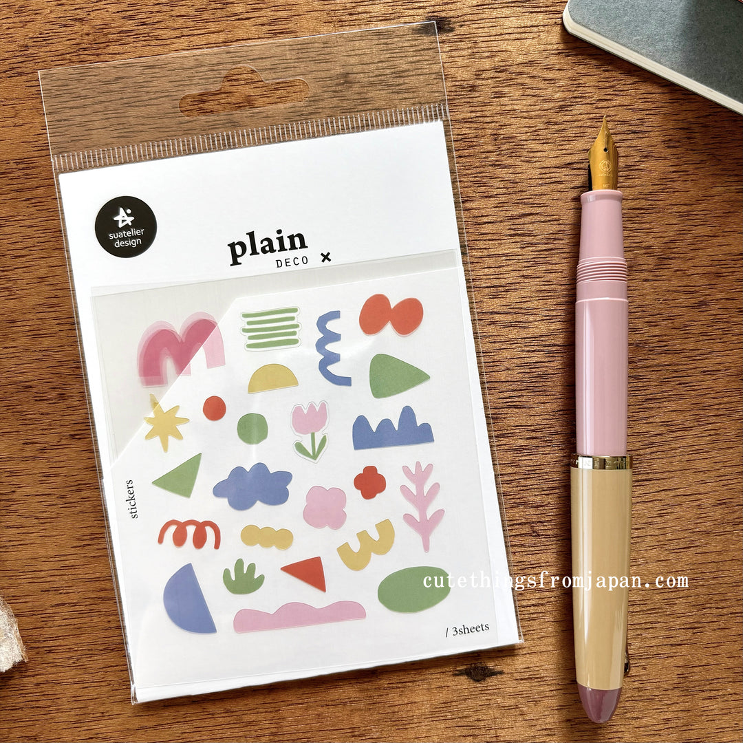 Plain Deco Stickers (3 sheets)  - Plain #72