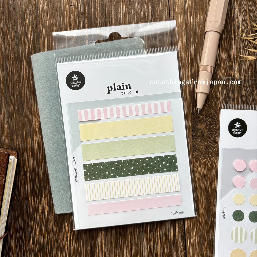 Plain Deco Stickers (3 sheets)  - Plain #69