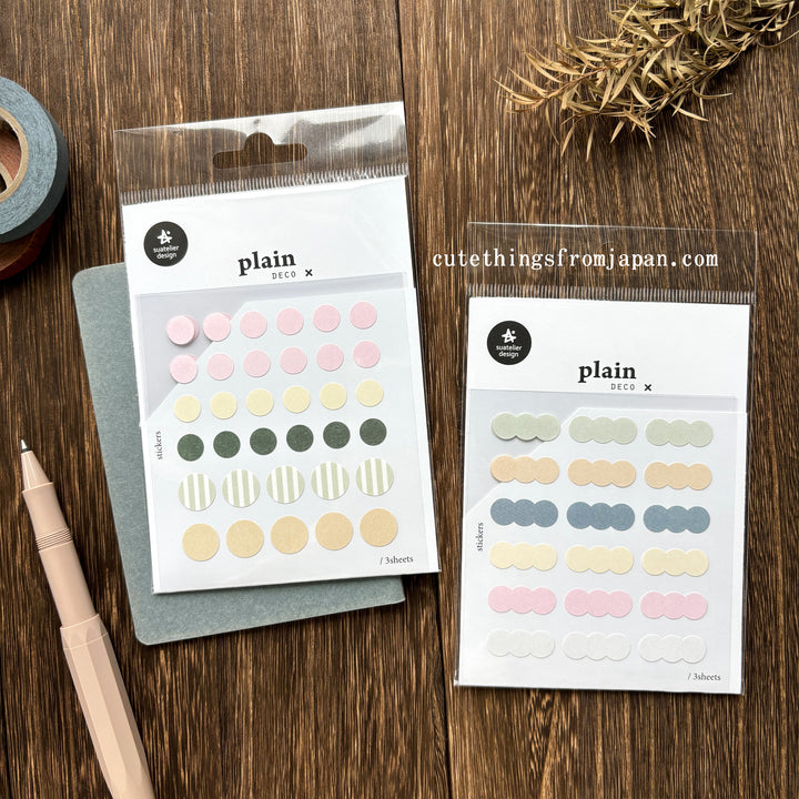 Plain Deco Stickers (3 sheets)  - Plain #70