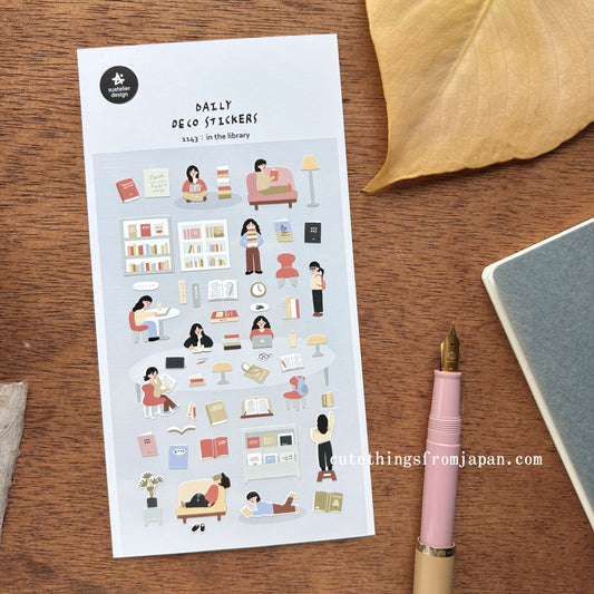 Daily Deco Stickers - in the library