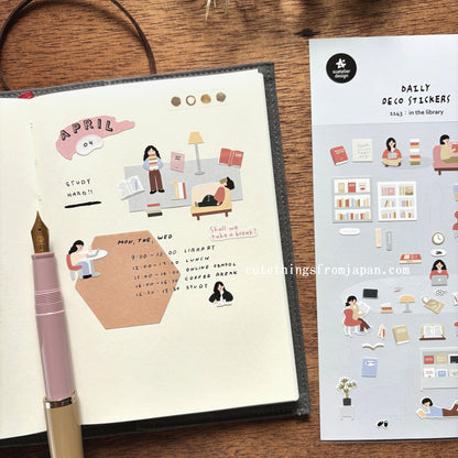 Daily Deco Stickers - in the library