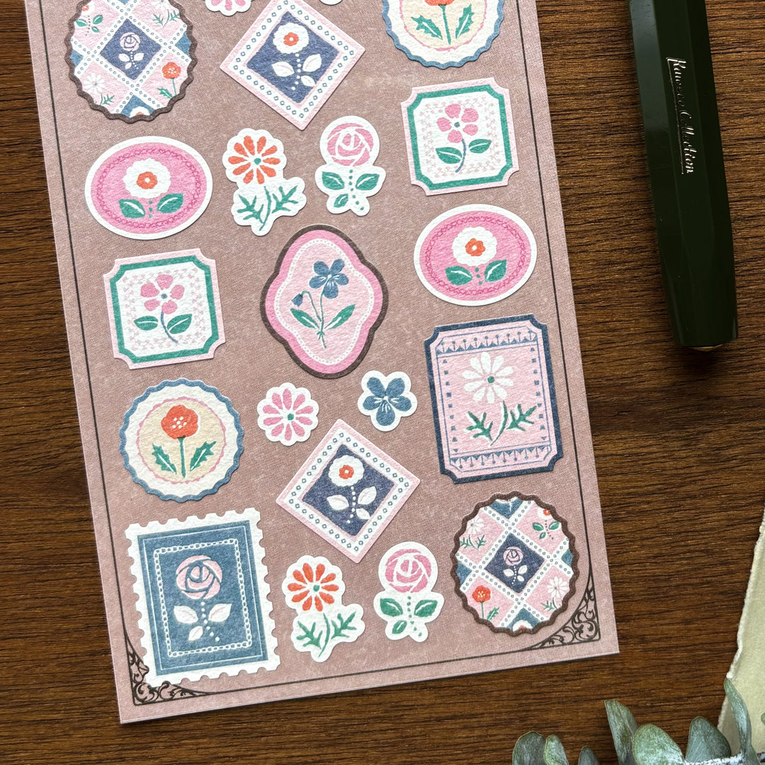 WANOWA Stickers - Retro Flower Pattern