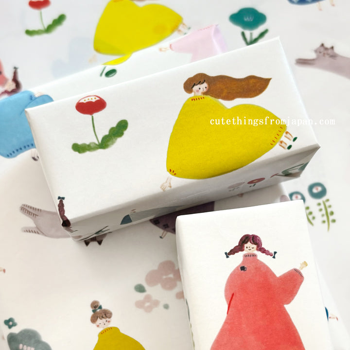 cotori cotori Wrapping Paper Set - Happy Girls (A4)