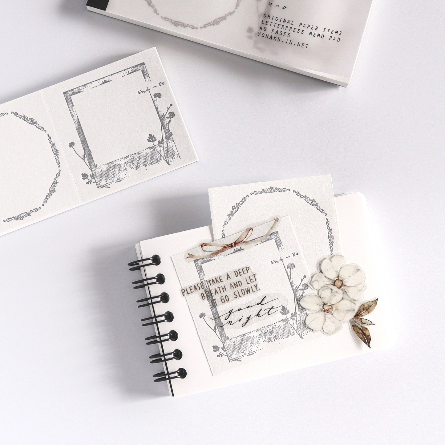 Yohaku / Letter Press Label Book - Collection Gray