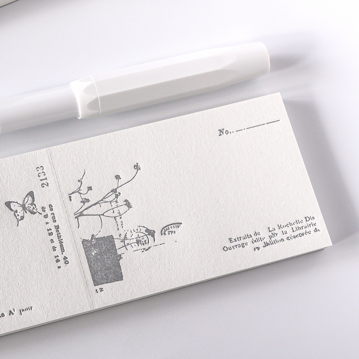 Yohaku / Letter Press Label Book - Nostalgic Gray