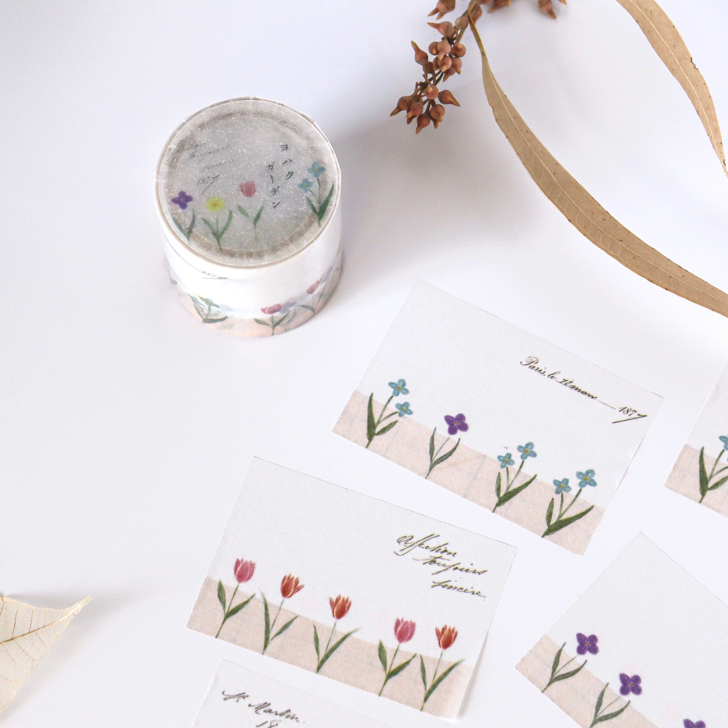 Yohaku Roll Tracing Paper Sticky Note - Garden