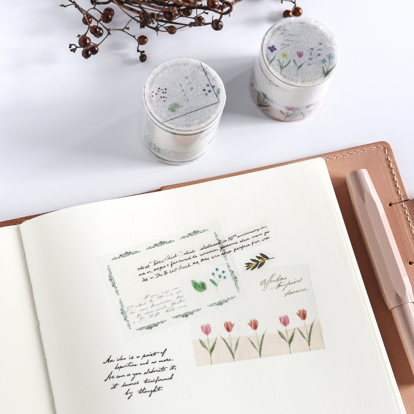 Yohaku Roll Tracing Paper Sticky Note - Garden