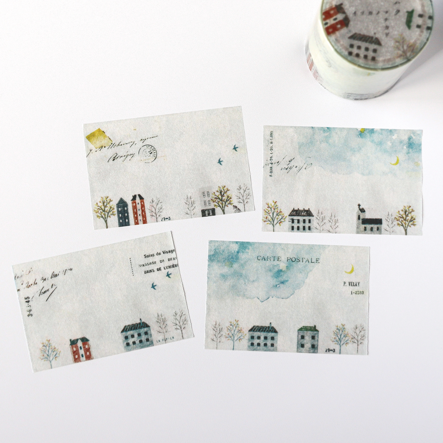 Yohaku / Roll Tracing Paper Sticky Note - Little Town