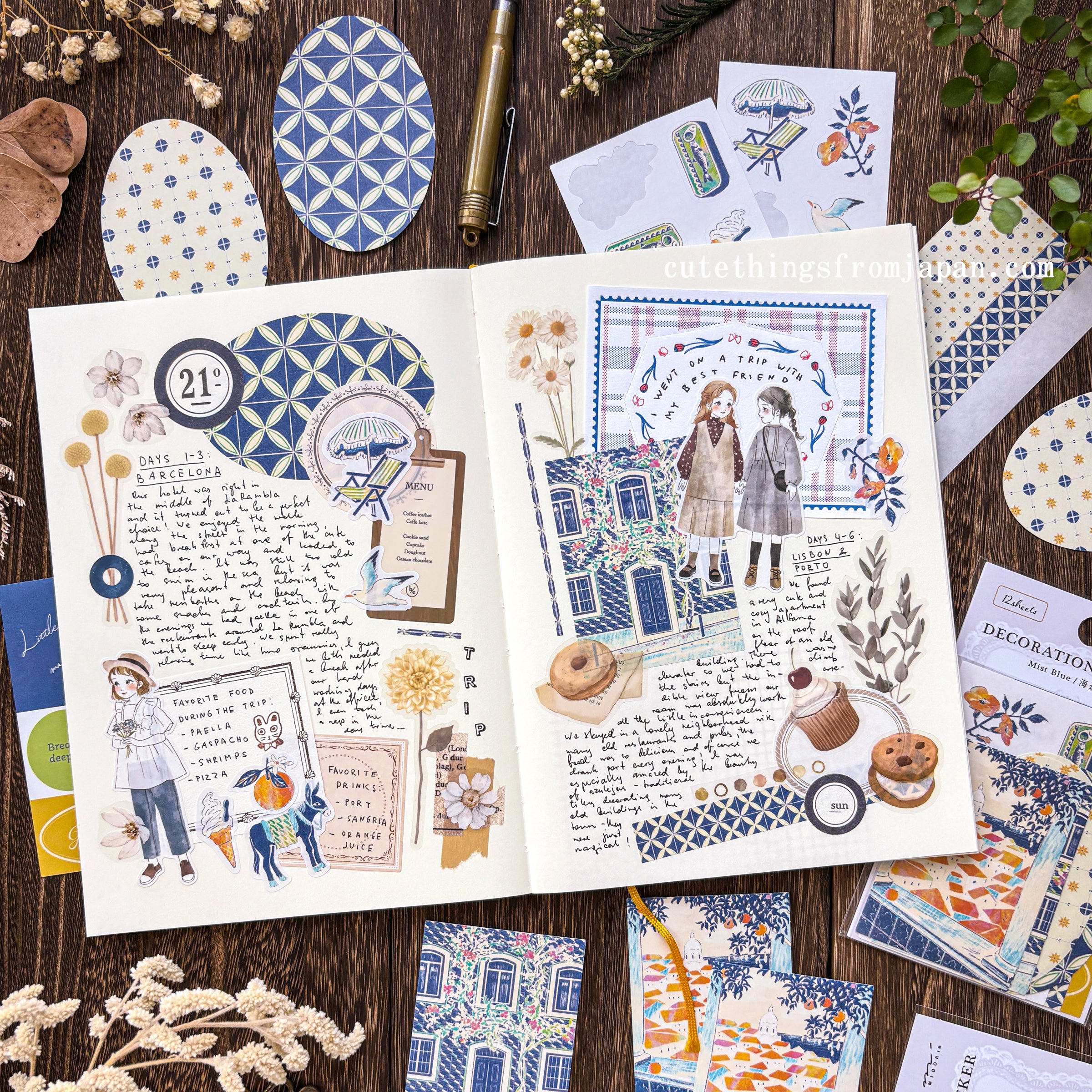 Yuka Takamaru Collage Stickers Set - Brown
