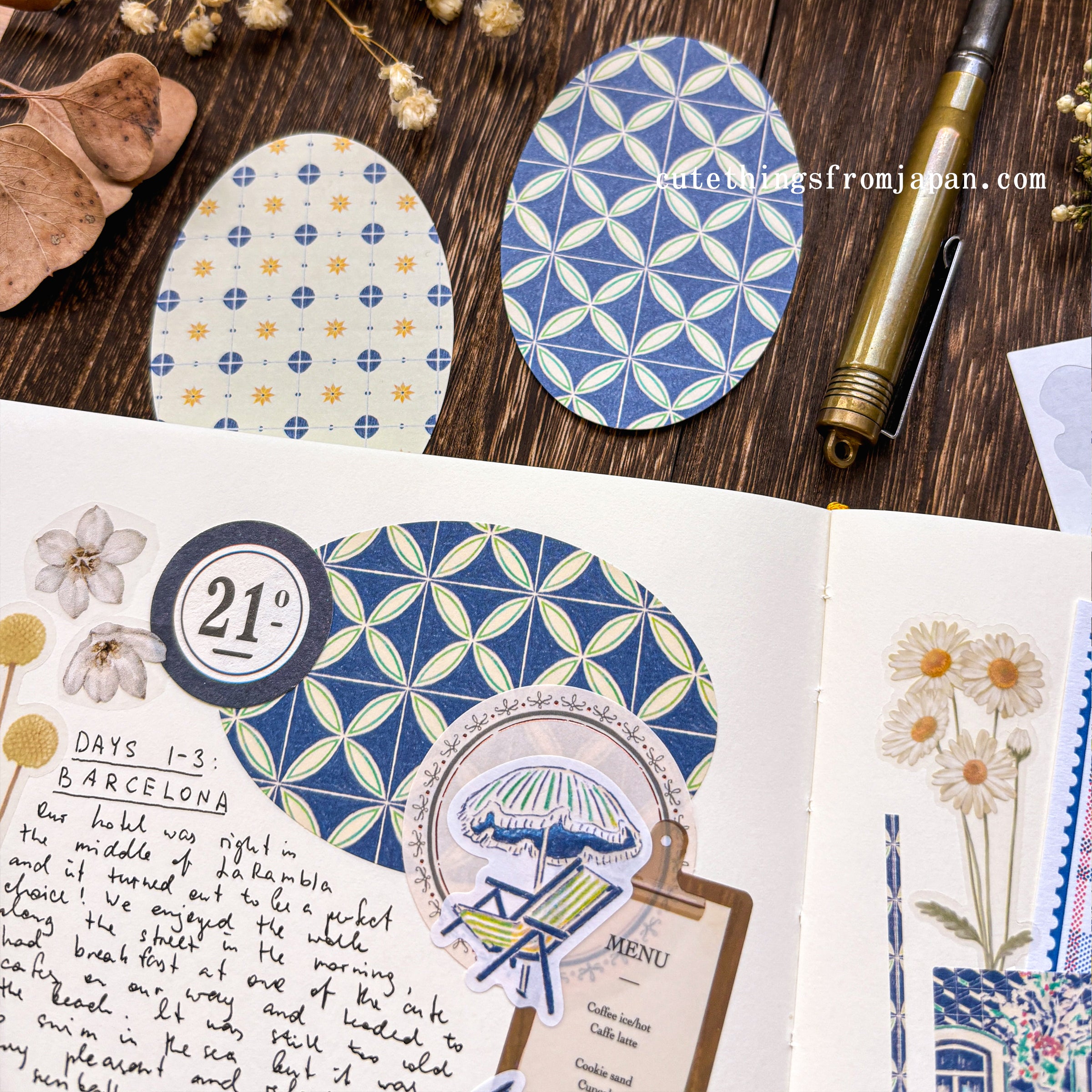 Yuka Takamaru Collage Stickers Set - Light Green