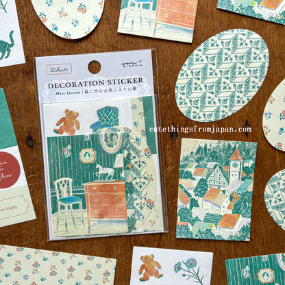 Yuka Takamaru Collage Stickers Set - Green
