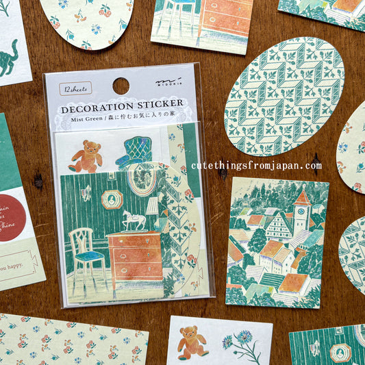 Yuka Takamaru Collage Stickers Set - Green