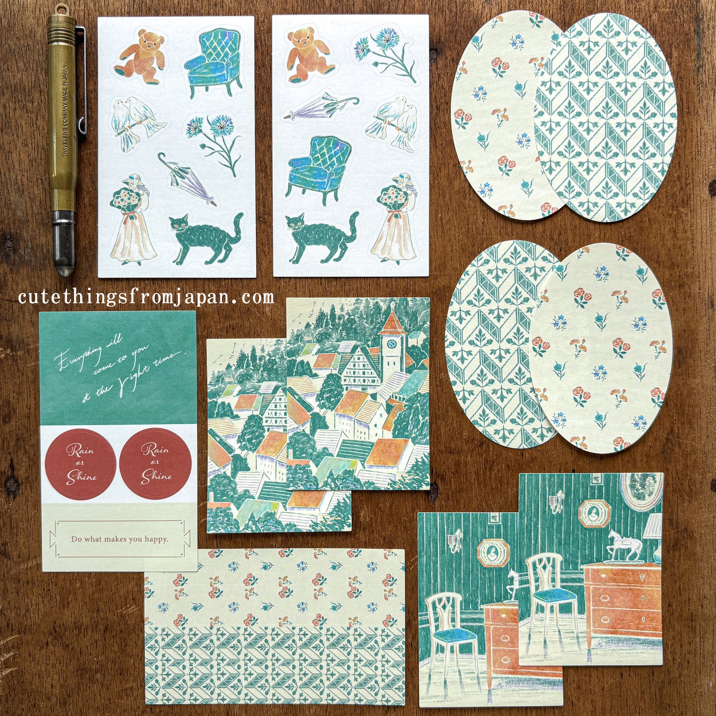 Yuka Takamaru Collage Stickers Set - Green