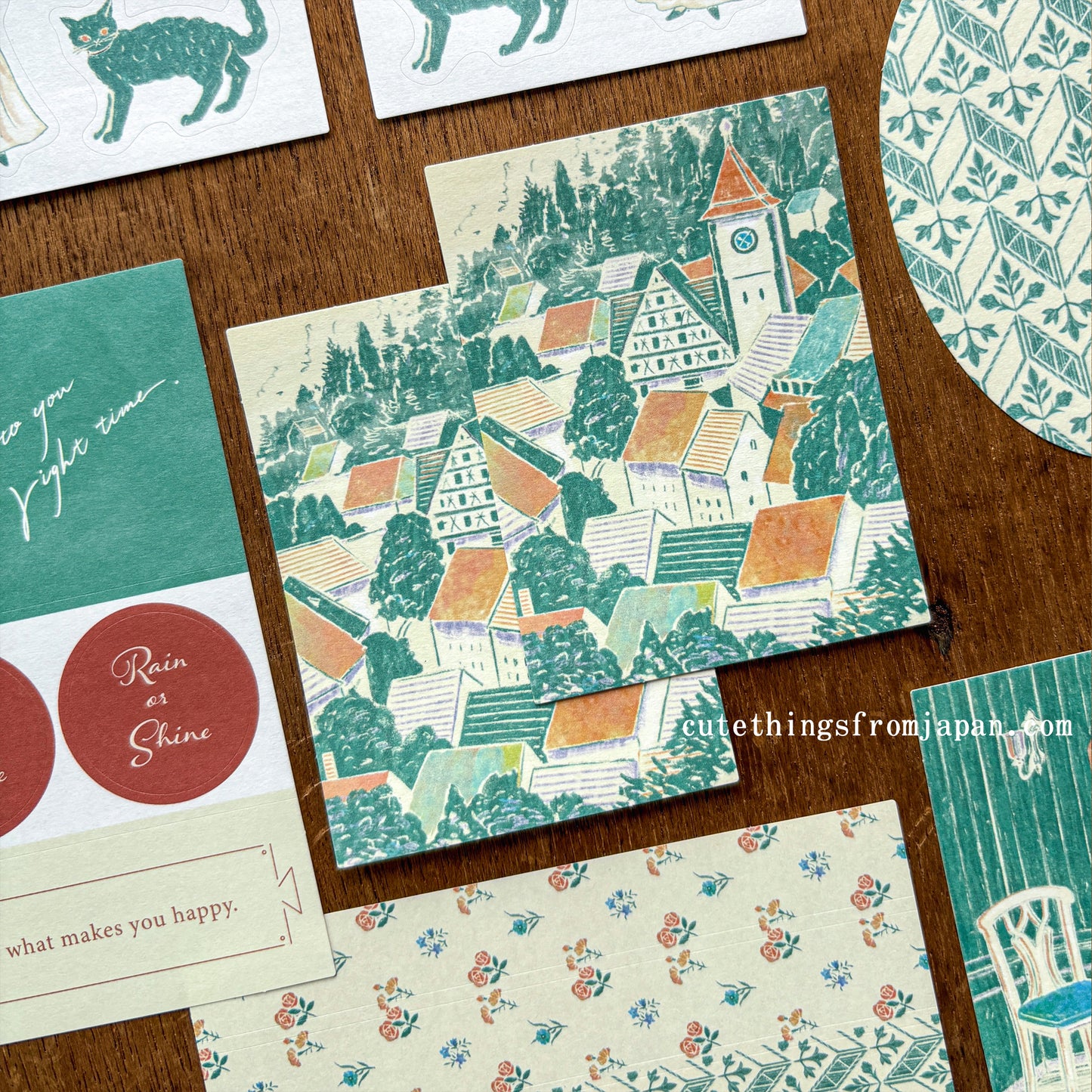 Yuka Takamaru Collage Stickers Set - Green