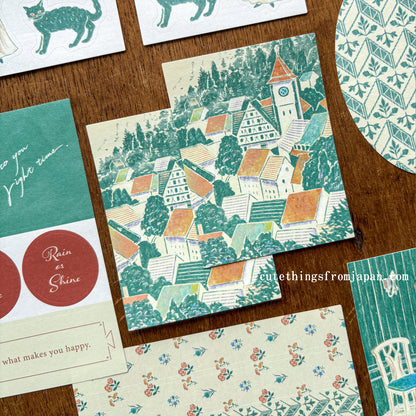 Yuka Takamaru Collage Stickers Set - Green