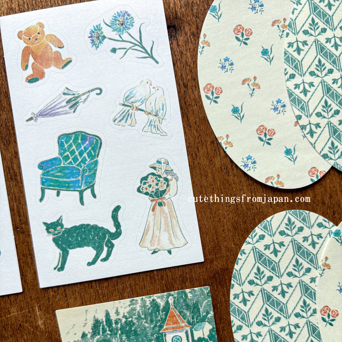 Yuka Takamaru Collage Stickers Set - Green