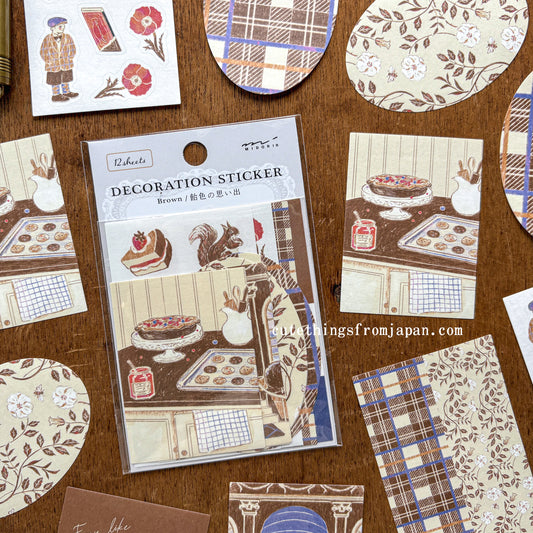 Yuka Takamaru Collage Stickers Set - Brown
