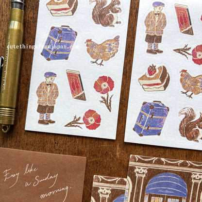 Yuka Takamaru Collage Stickers Set - Brown