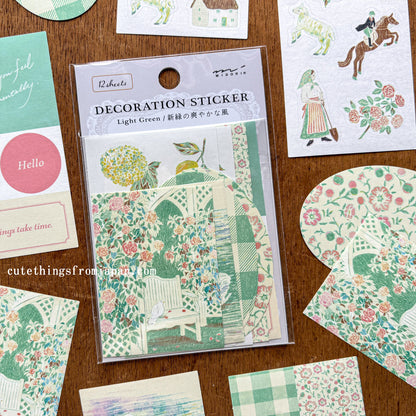 Yuka Takamaru Collage Stickers Set - Light Green